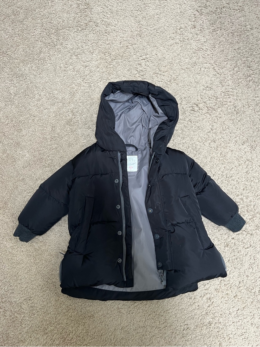 Zara Baby Boy Size 18-24 Month Black Hooded Down Puffer Jacket